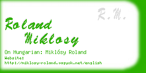 roland miklosy business card