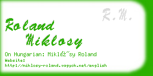 roland miklosy business card